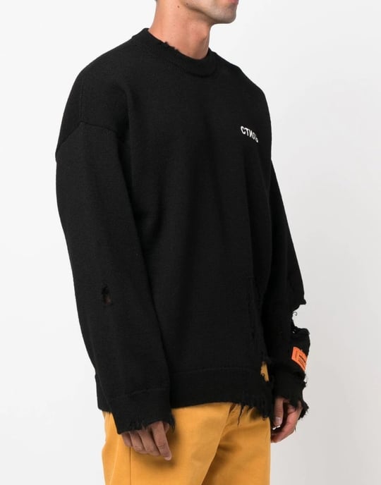 CTNMB Logo Shredded Knit Sweater - Image 3
