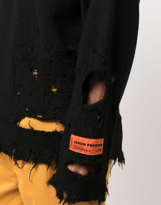CTNMB Logo Shredded Knit Sweater - Image 5