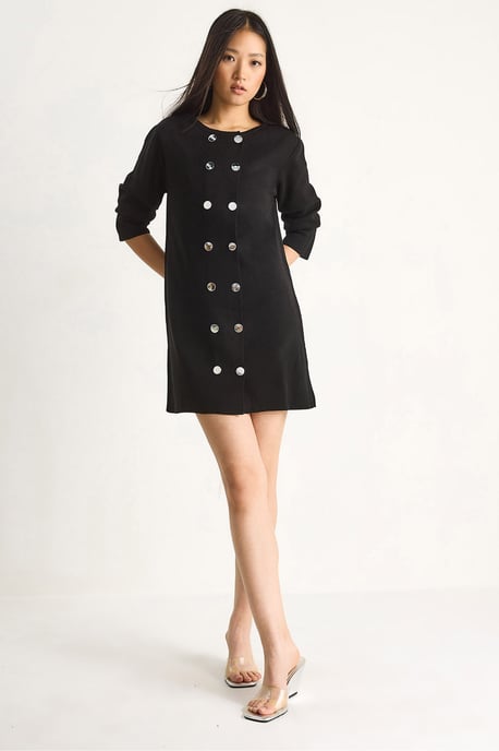 Strick-Minikleid mit Knöpfen - Image 1