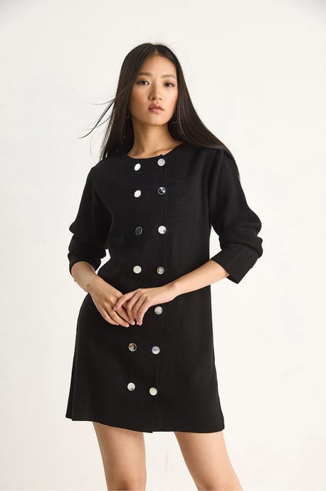 Strick-Minikleid mit Knöpfen - Image 2