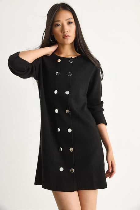 Strick-Minikleid mit Knöpfen - Image 4