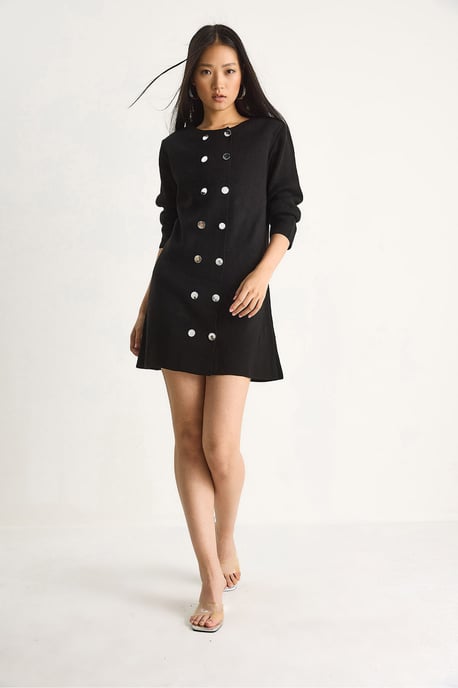Strick-Minikleid mit Knöpfen - Image 5