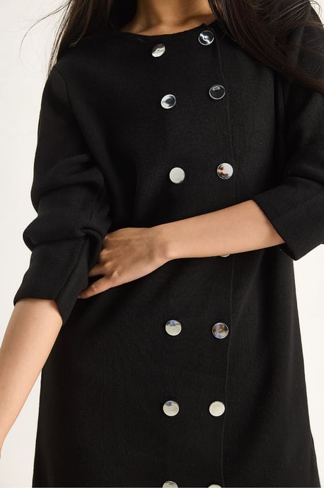 Strick-Minikleid mit Knöpfen - Image 6