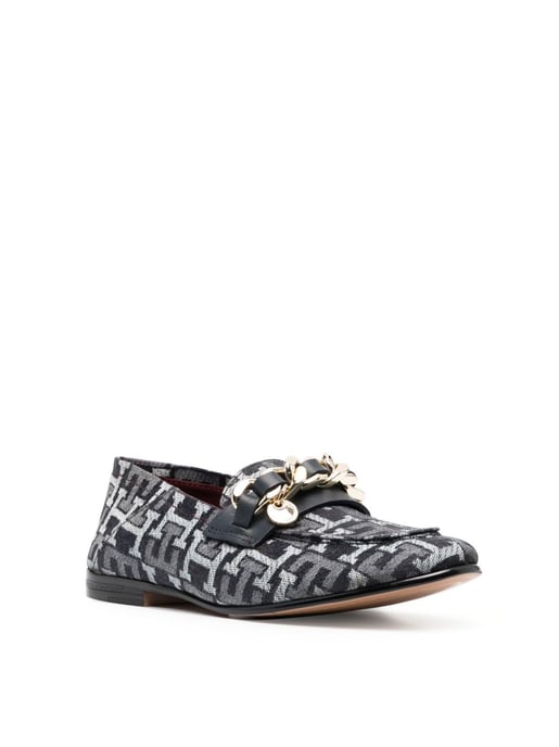 Monogramm-Denim-Loafer mit Kettendetail - Image 2
