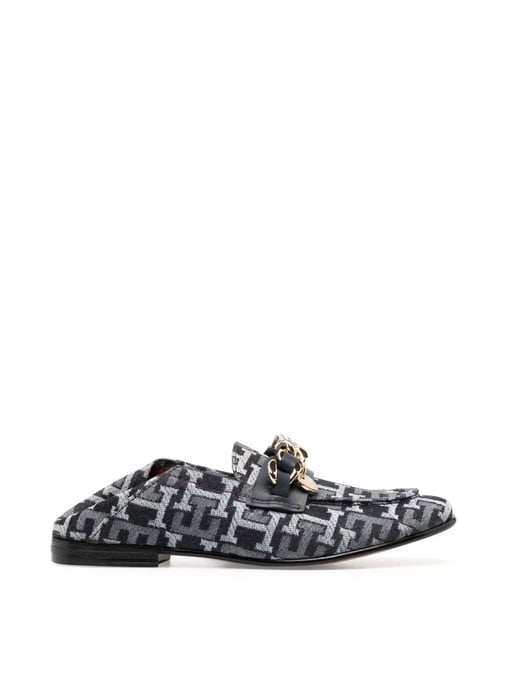Monogramm-Denim-Loafer mit Kettendetail - Image 3