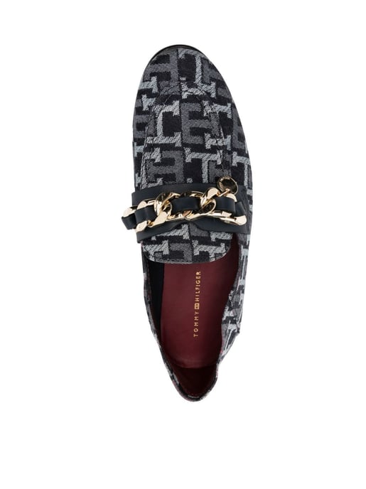Monogramm-Denim-Loafer mit Kettendetail - Image 5