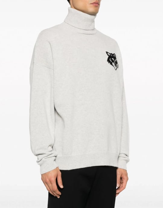 Rollkragenpullover mit Fuchskopf-Intarsienlogo - Image 3