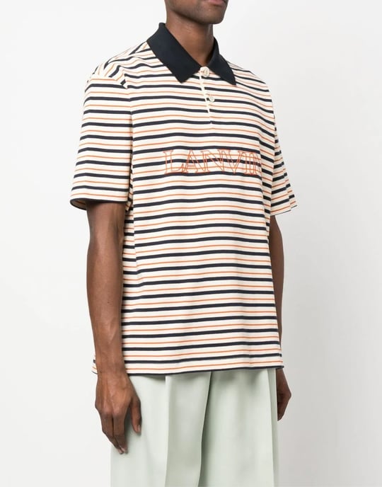 Gestreiftes Poloshirt mit Logostickerei - Image 3
