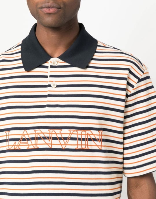 Gestreiftes Poloshirt mit Logostickerei - Image 5
