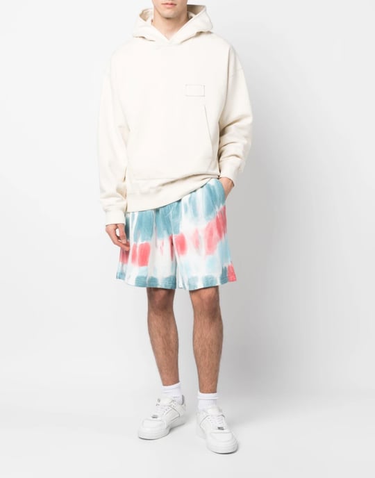 Shorts im Used-Look mit Batikmuster und lockerer Passform - Image 2