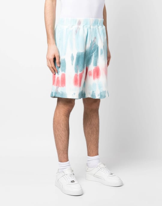 Shorts im Used-Look mit Batikmuster und lockerer Passform - Image 3