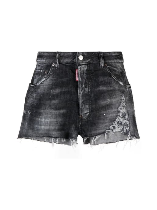 Raw-Cut Baggy Denim Shorts - Image 1