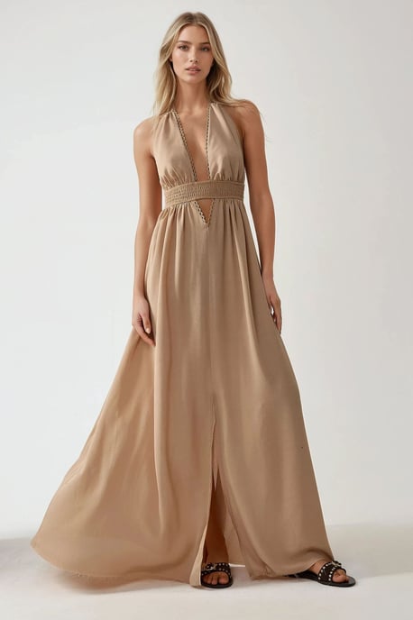 V-Ausschnitt A-Linie Maxi-Kleid - Image 6