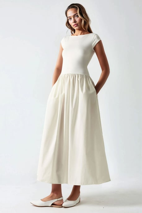 Kontrast Midi-Kleid - Image 2