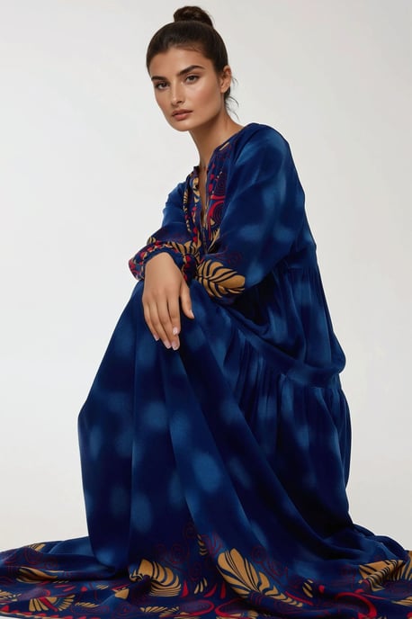 Bedrucktes Viskose-Maxikleid mit langen Ärmeln - Image 2