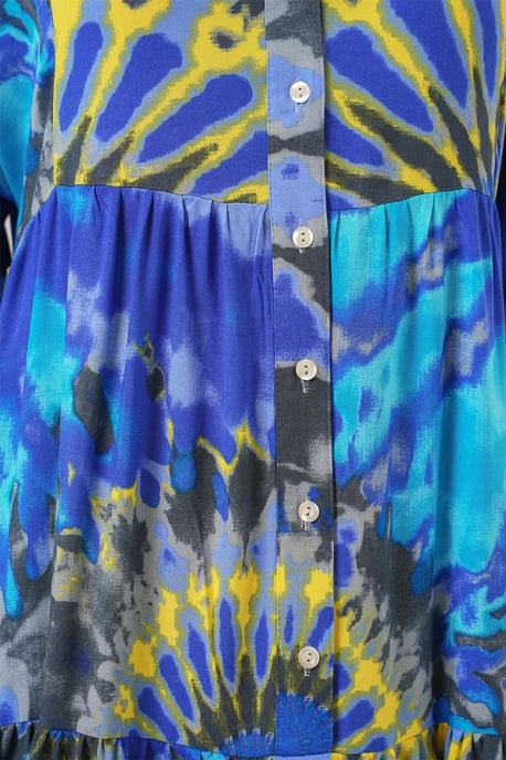 Gedrucktes V-Ausschnitt Maxikleid mit Knopfverschluss - Image 5