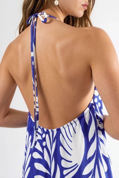 Gemustertes Neckholder-Maxikleid - Image 6