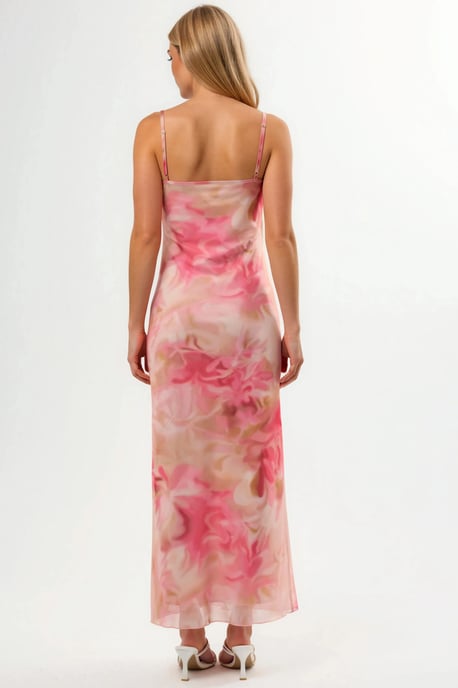 Bedrucktes Bodycon-Maxikleid aus Tüll - Image 3