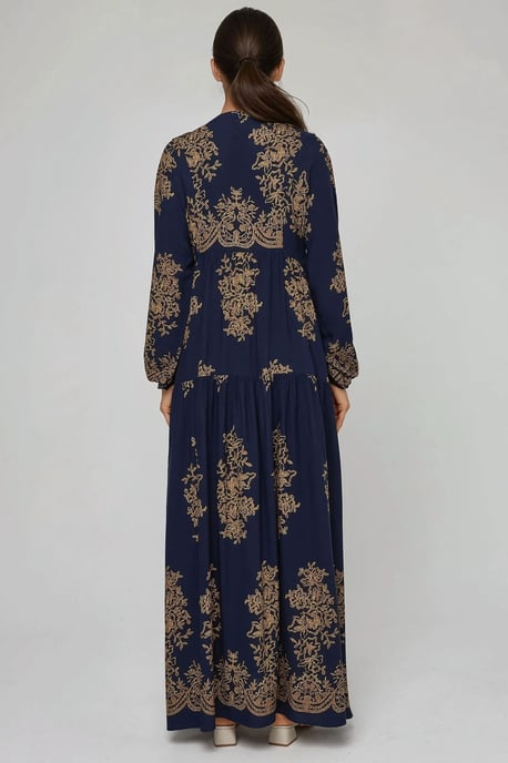 Bedrucktes Langarm-Viskose-Maxi-Kleid - Image 2