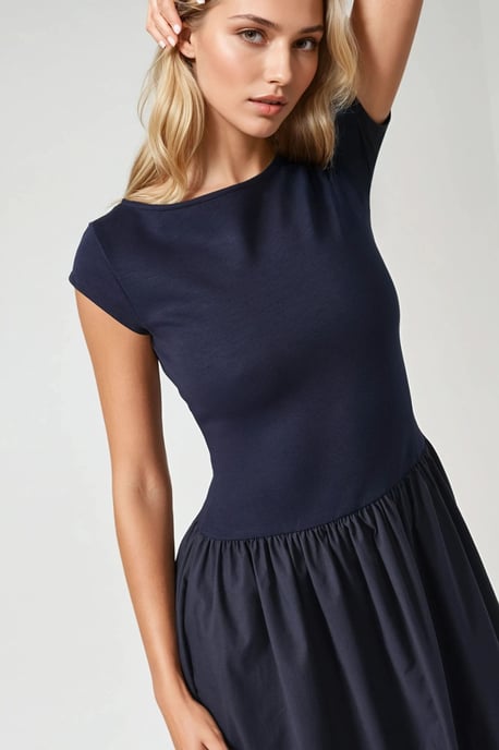Kontrast Midi-Kleid - Image 2