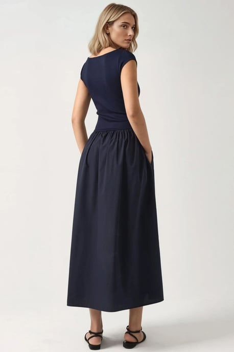 Kontrast Midi-Kleid - Image 4