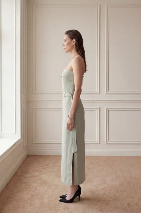 Hüftfreies Maxikleid mit Gürtel - Image 2