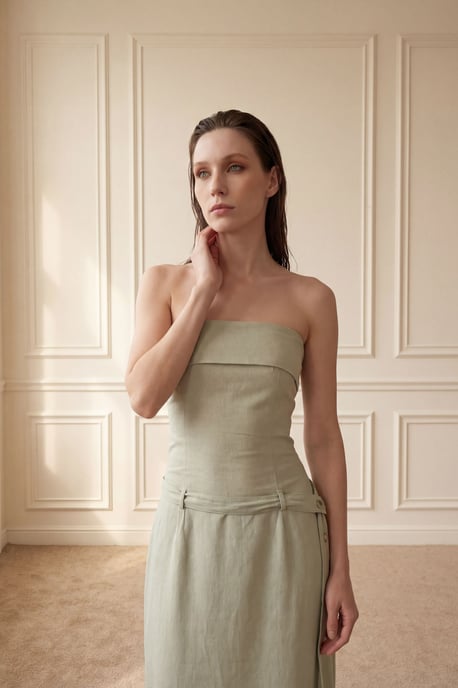 Hüftfreies Maxikleid mit Gürtel - Image 6
