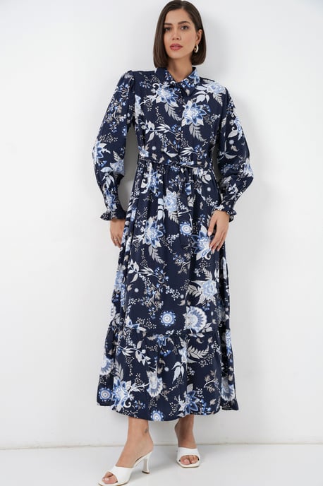 Maxi-Hemdkleid mit Paisleymuster und Gürtel - Image 3