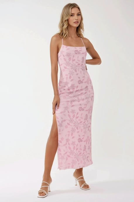 Maxikleid mit quadratischem Ausschnitt und Print - Image 2