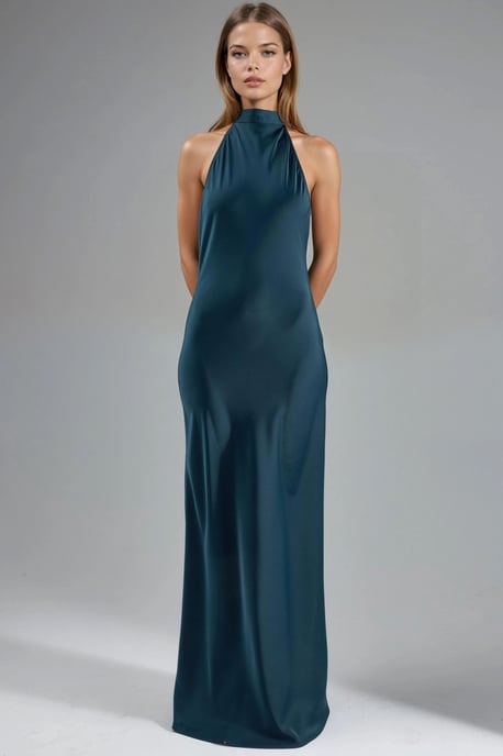 Halterneck Satin Maxikleid - Image 6