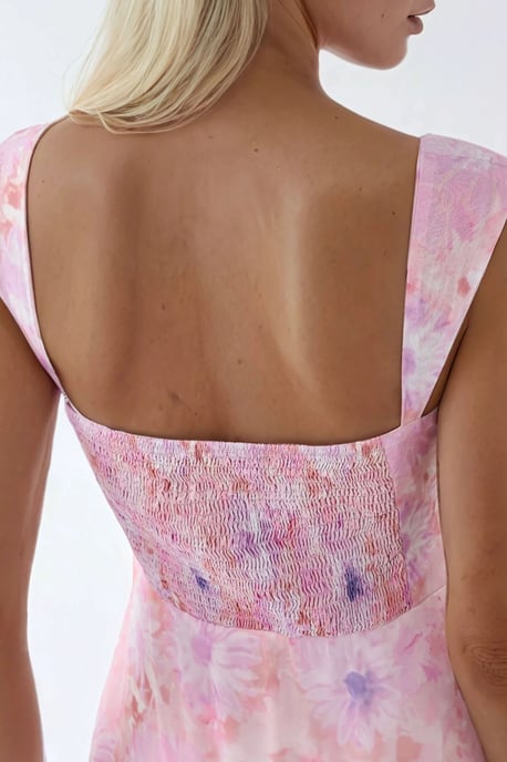 Blumen-Maxi-Kleid mit Herzkragen - Image 4