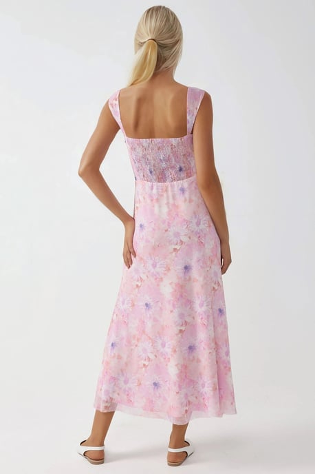 Blumen-Maxi-Kleid mit Herzkragen - Image 5