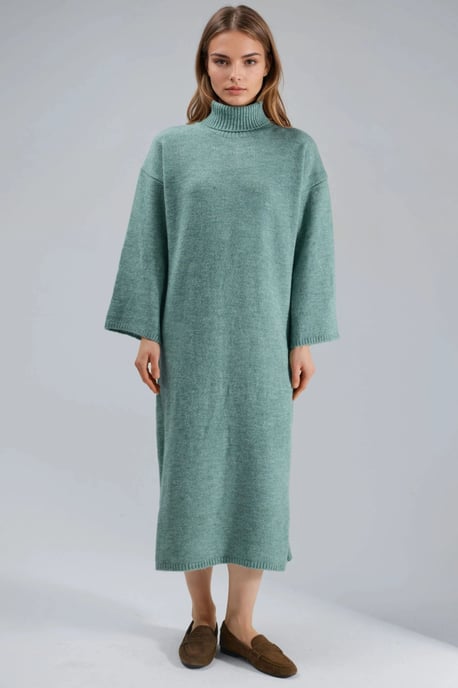 Rippstrick Rollkragen Maxikleid - Image 5