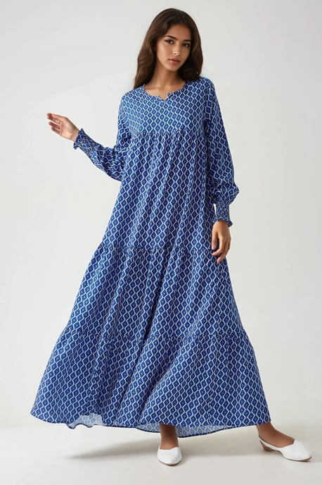 Bedrucktes Viskose-Maxikleid mit Rundhalsausschnitt - Image 3