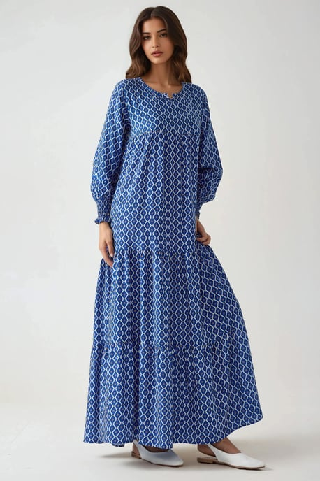 Bedrucktes Viskose-Maxikleid mit Rundhalsausschnitt - Image 4