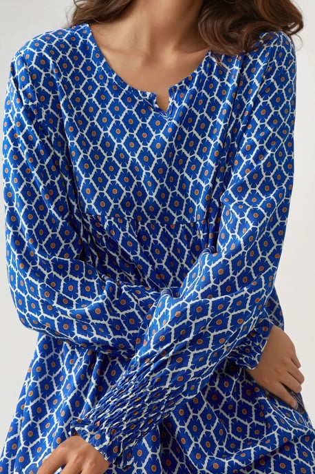 Bedrucktes Viskose-Maxikleid mit Rundhalsausschnitt - Image 5