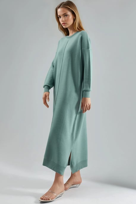 Maxi-Rippstrickkleid mit Rundhalsausschnitt - Image 2