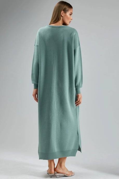 Maxi-Rippstrickkleid mit Rundhalsausschnitt - Image 3