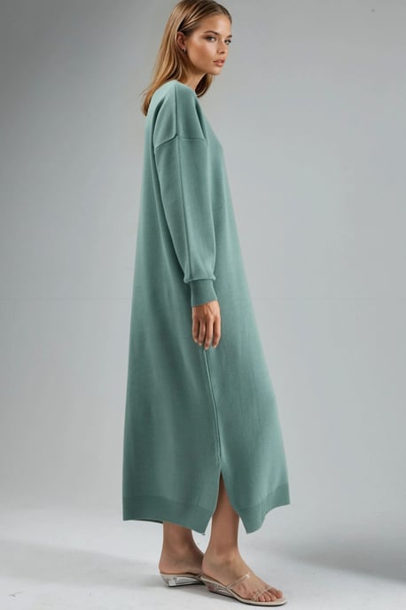 Maxi-Rippstrickkleid mit Rundhalsausschnitt - Image 4