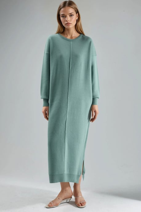 Maxi-Rippstrickkleid mit Rundhalsausschnitt - Image 6