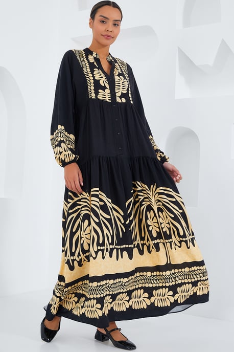 Bedrucktes V-Ausschnitt Maxikleid - Image 3