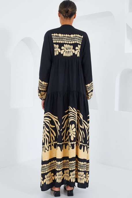 Bedrucktes V-Ausschnitt Maxikleid - Image 5