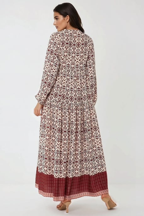 Bedrucktes Maxikleid mit Hemdkragen - Image 4