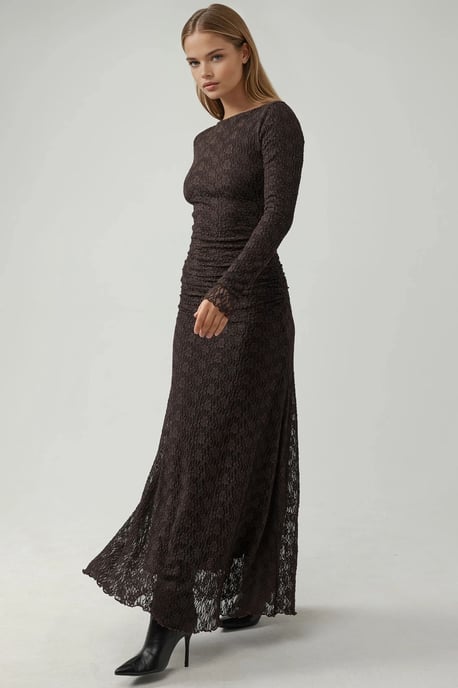 Maxi-Spitzenkleid mit Rundhalsausschnitt - Image 2