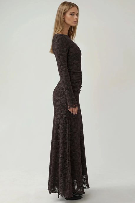 Maxi-Spitzenkleid mit Rundhalsausschnitt - Image 5
