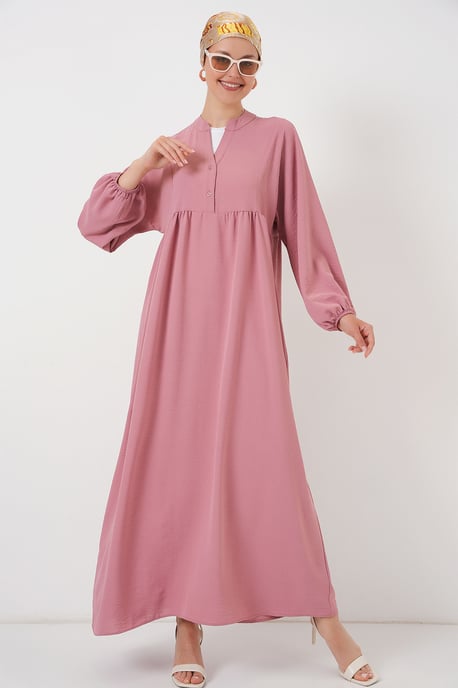 V-Ausschnitt Knopf Maxi-Kleid - Image 4