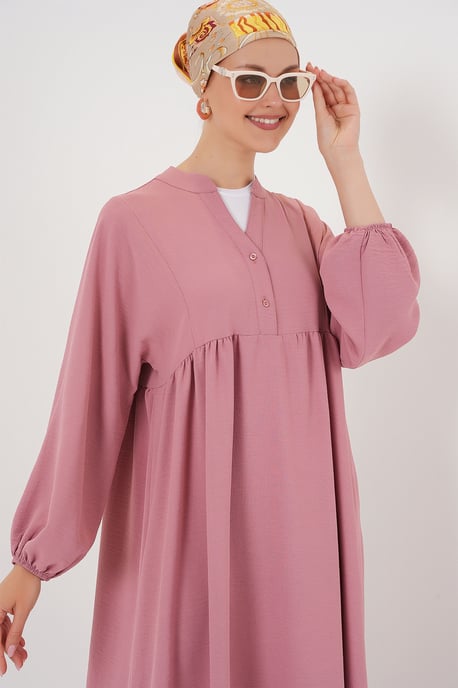 V-Ausschnitt Knopf Maxi-Kleid - Image 5