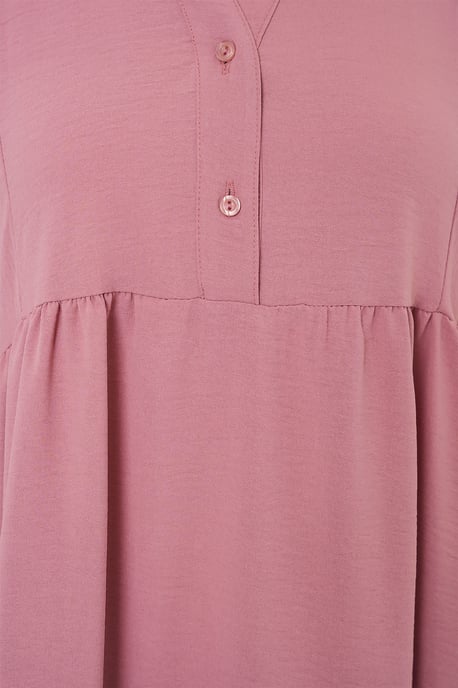 V-Ausschnitt Knopf Maxi-Kleid - Image 6
