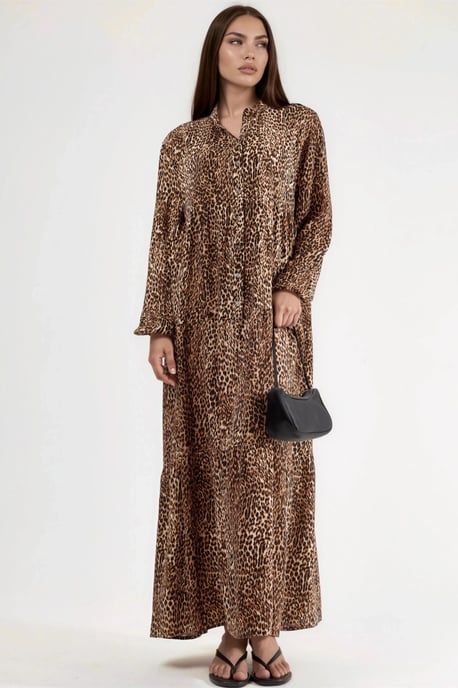 Komfortables Leopardprint Maxi-Kleid - Image 1