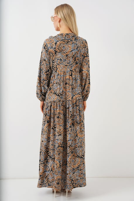 Bedrucktes V-Ausschnitt Maxikleid - Image 6